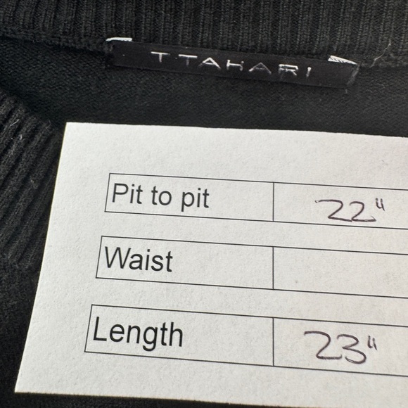 Tahari Crew Neck Sweater Black - Picture 7 of 7